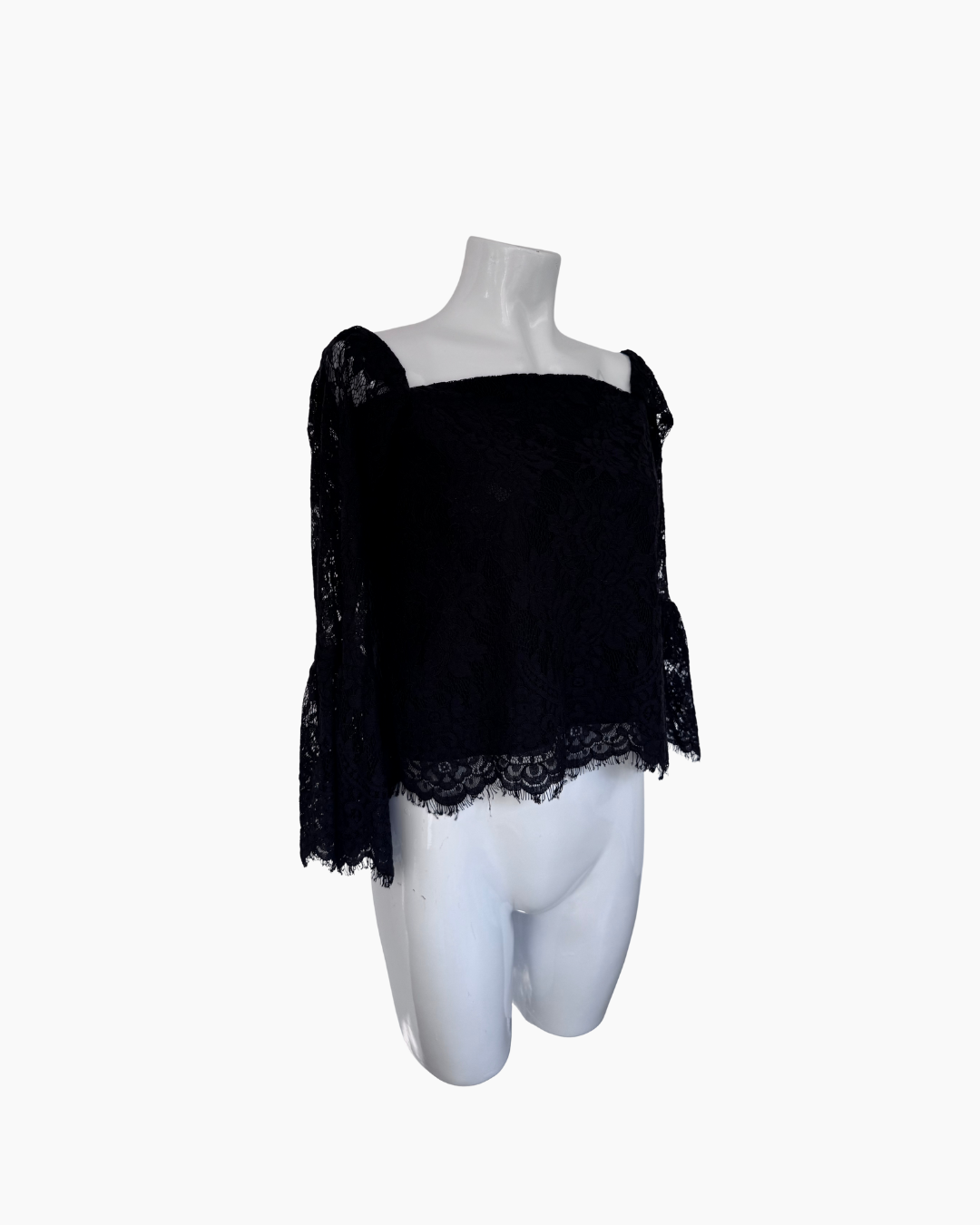Top negro de encaje off shoulder - Shoulder