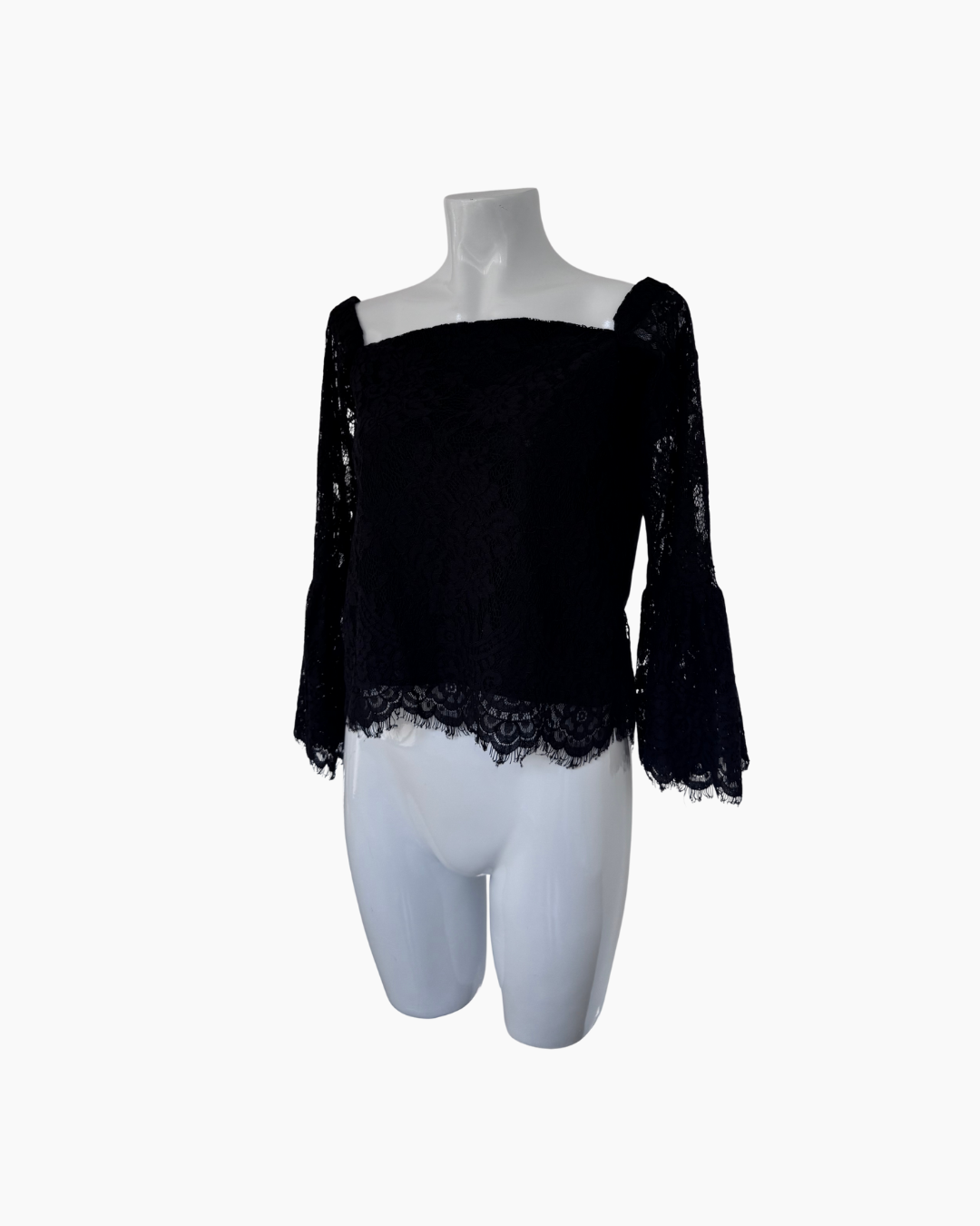 Top negro de encaje off shoulder - Shoulder