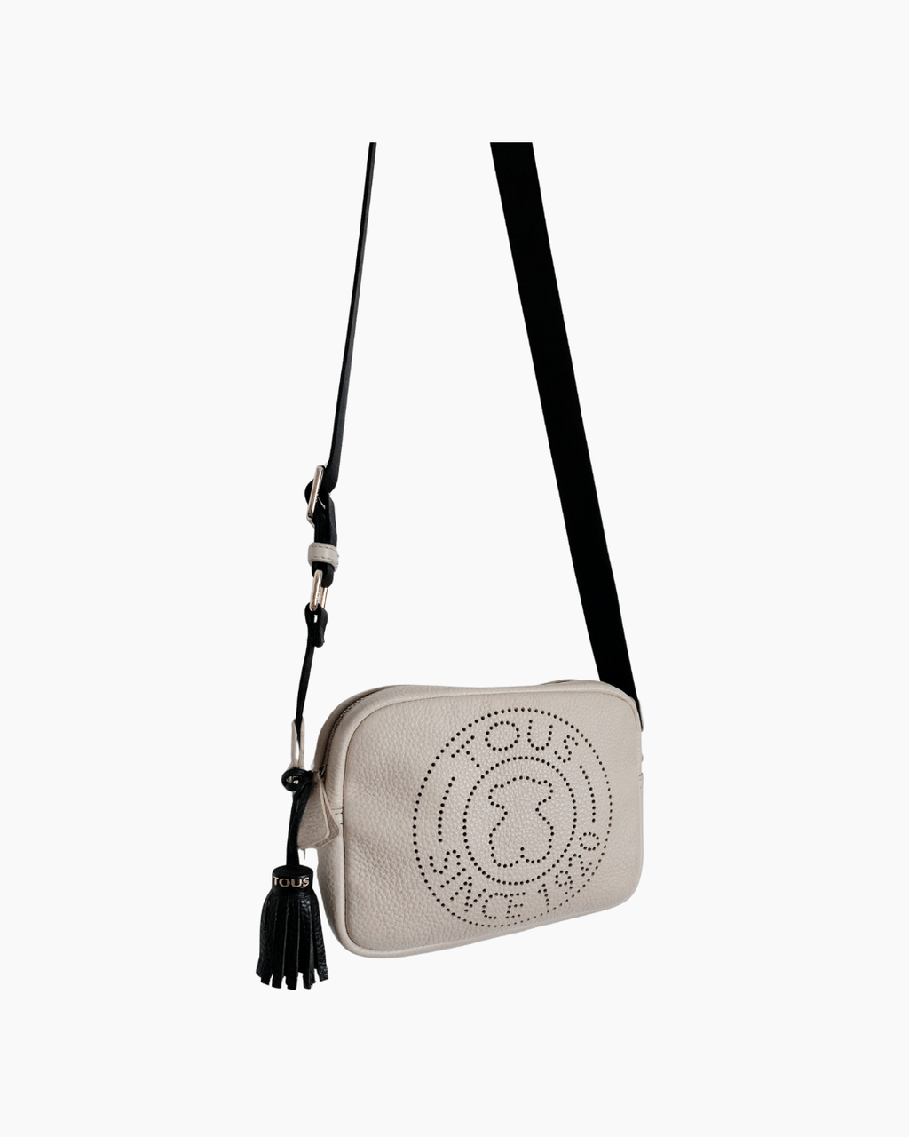 Cartera crossbody de cuero beige - Tous