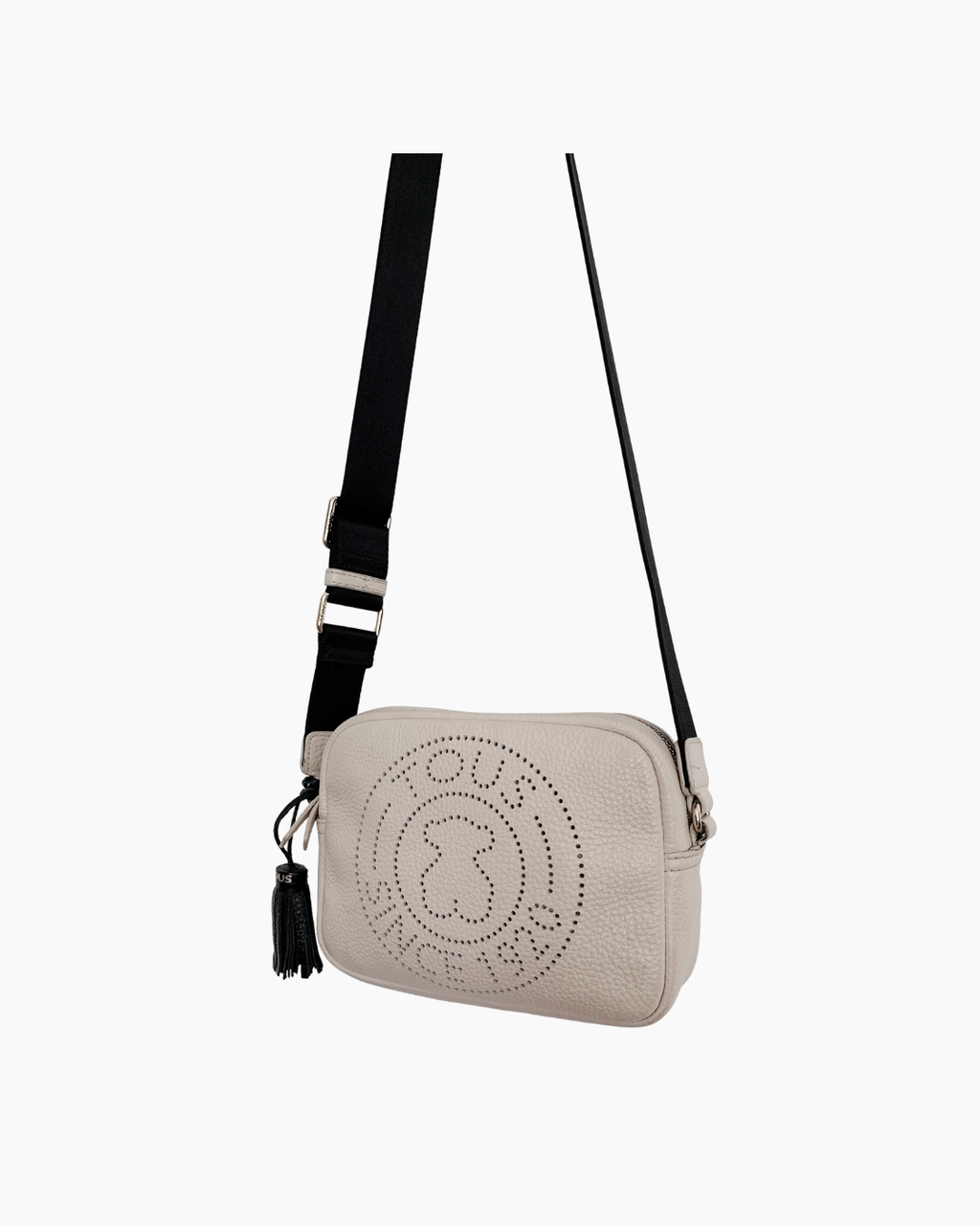 Cartera crossbody de cuero beige - Tous