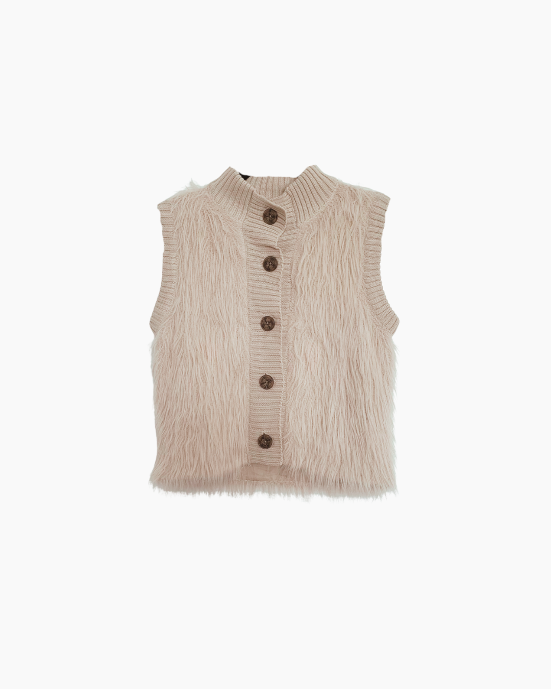 Chaleco beige de piel sintetica - Titi Lima