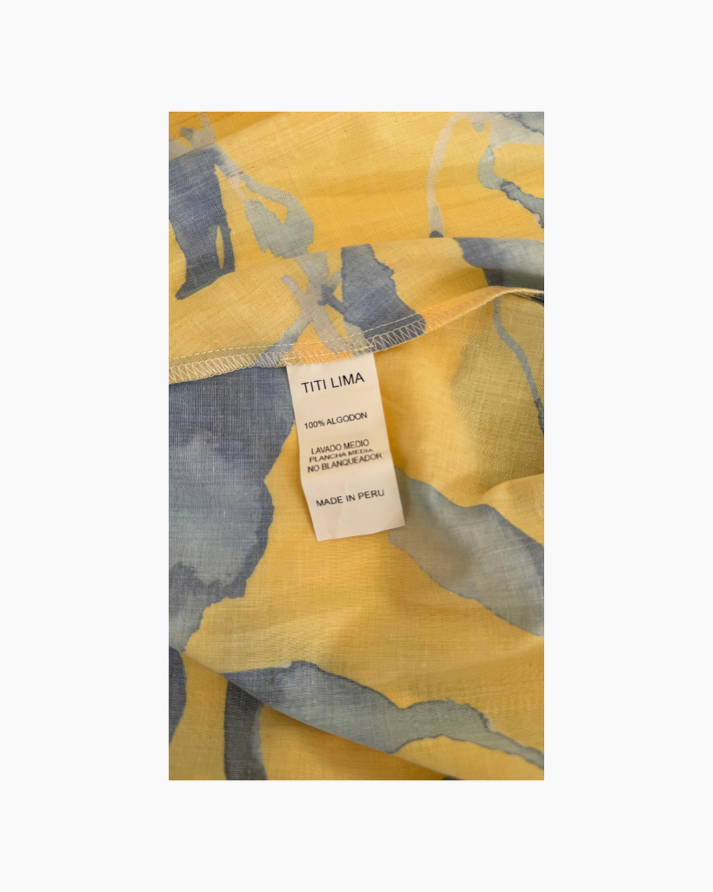 Maxiestido floreado manga corta azul y amarillo - Titi Lima