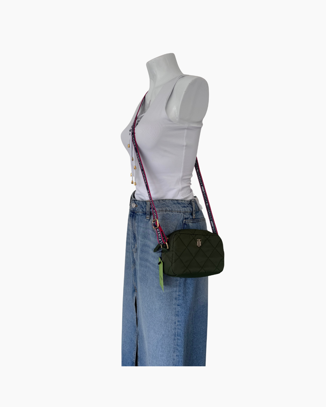 Cartera crossbody tela verde - Tommy Hilfiger