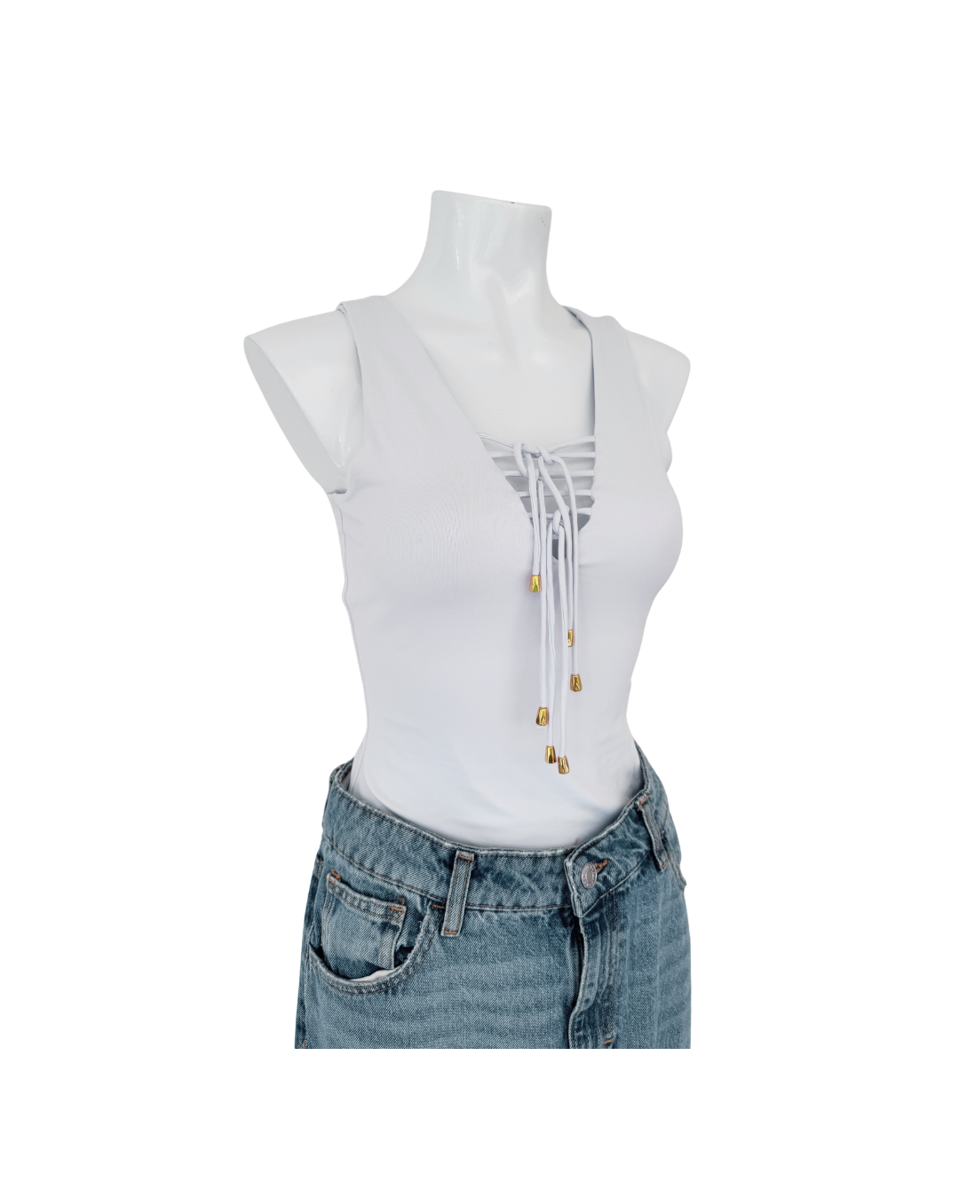 Top blanco sin mangas - Studio F