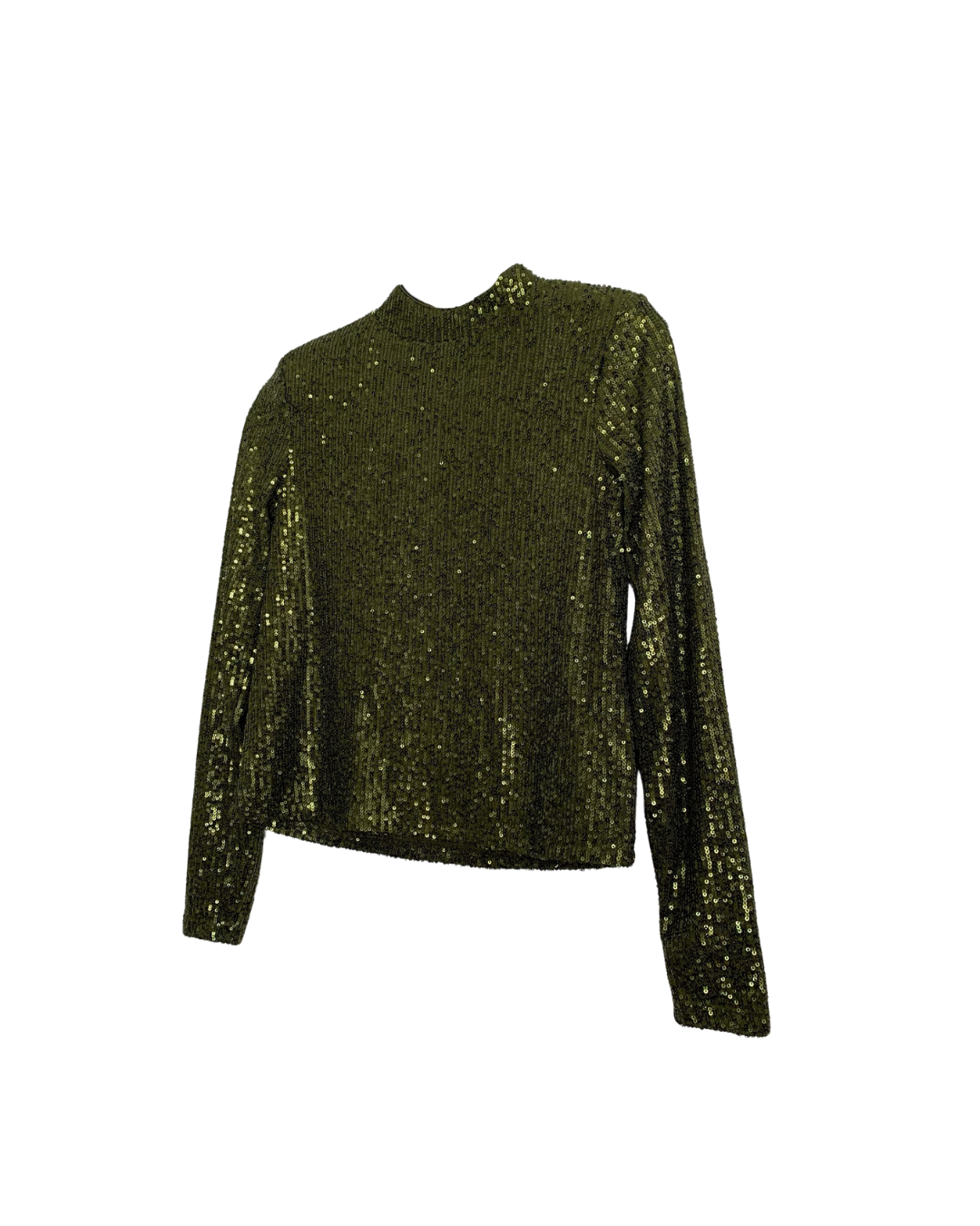 Top brillos manga larga verde - Mango