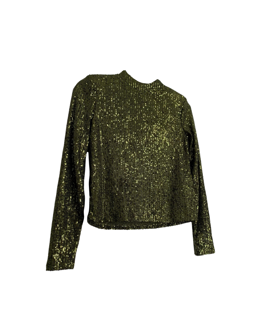 Top brillos manga larga verde - Mango