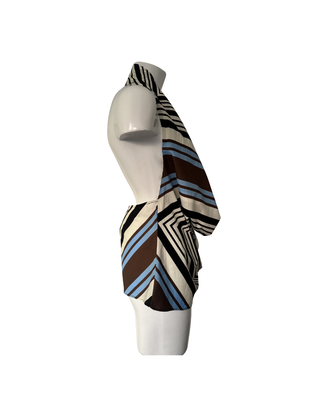 Top halter azul y marron - Zara