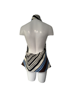 Top halter azul y marron - Zara