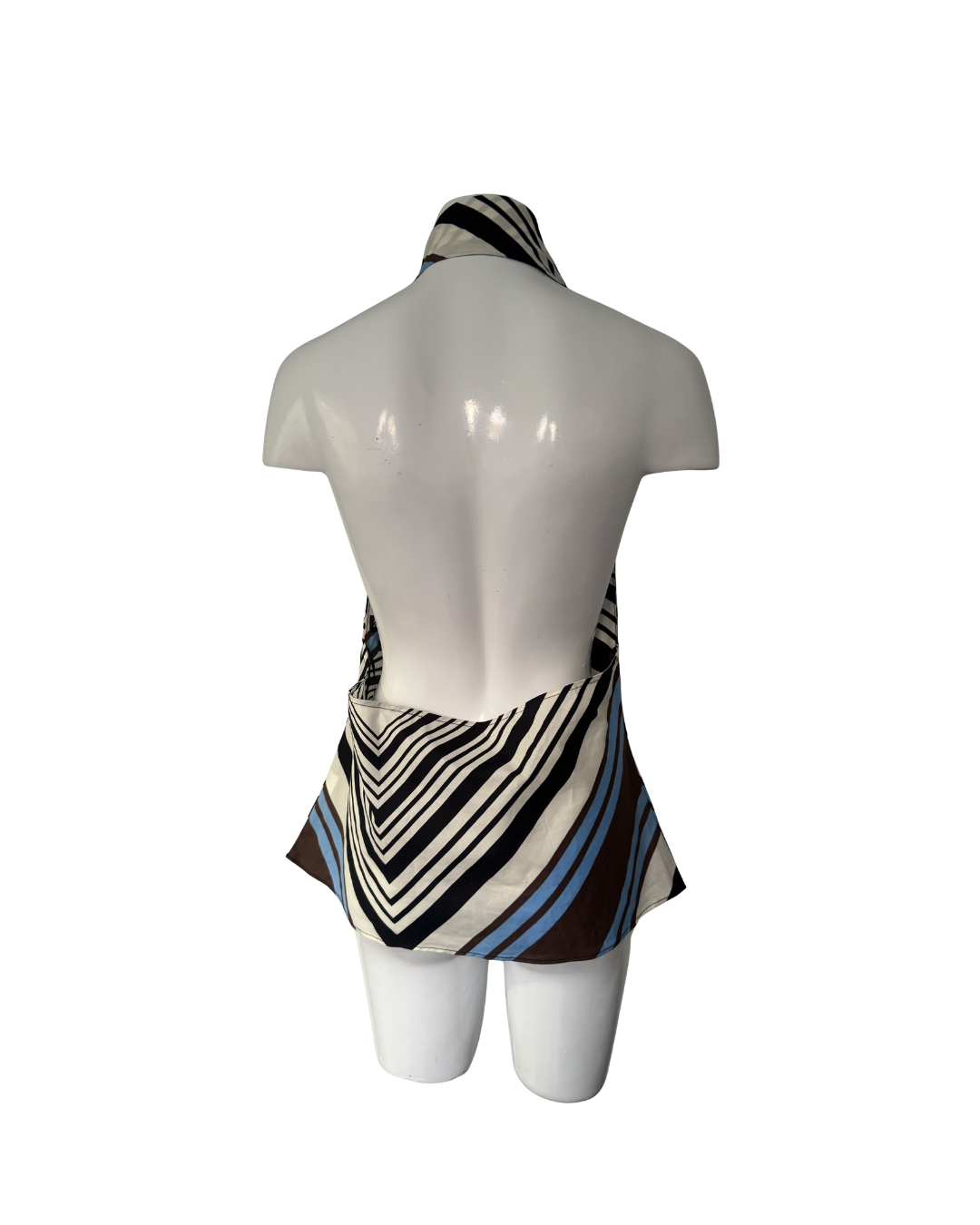 Top halter azul y marron - Zara