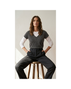 T shirt efecto lavado gris con brillos - Numeral