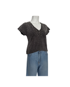 T shirt efecto lavado gris con brillos - Numeral