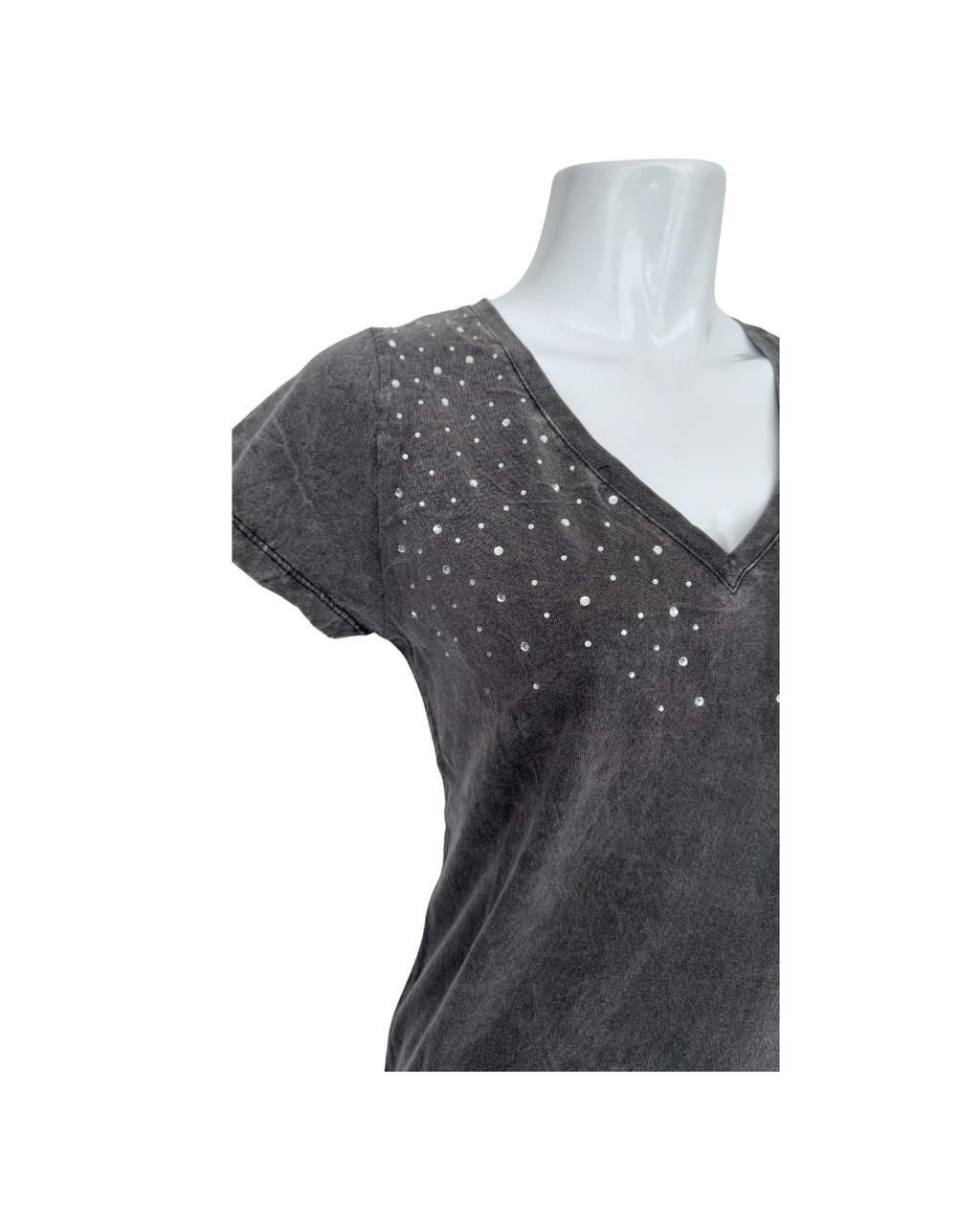 T shirt efecto lavado gris con brillos - Numeral