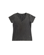 T shirt efecto lavado gris con brillos - Numeral