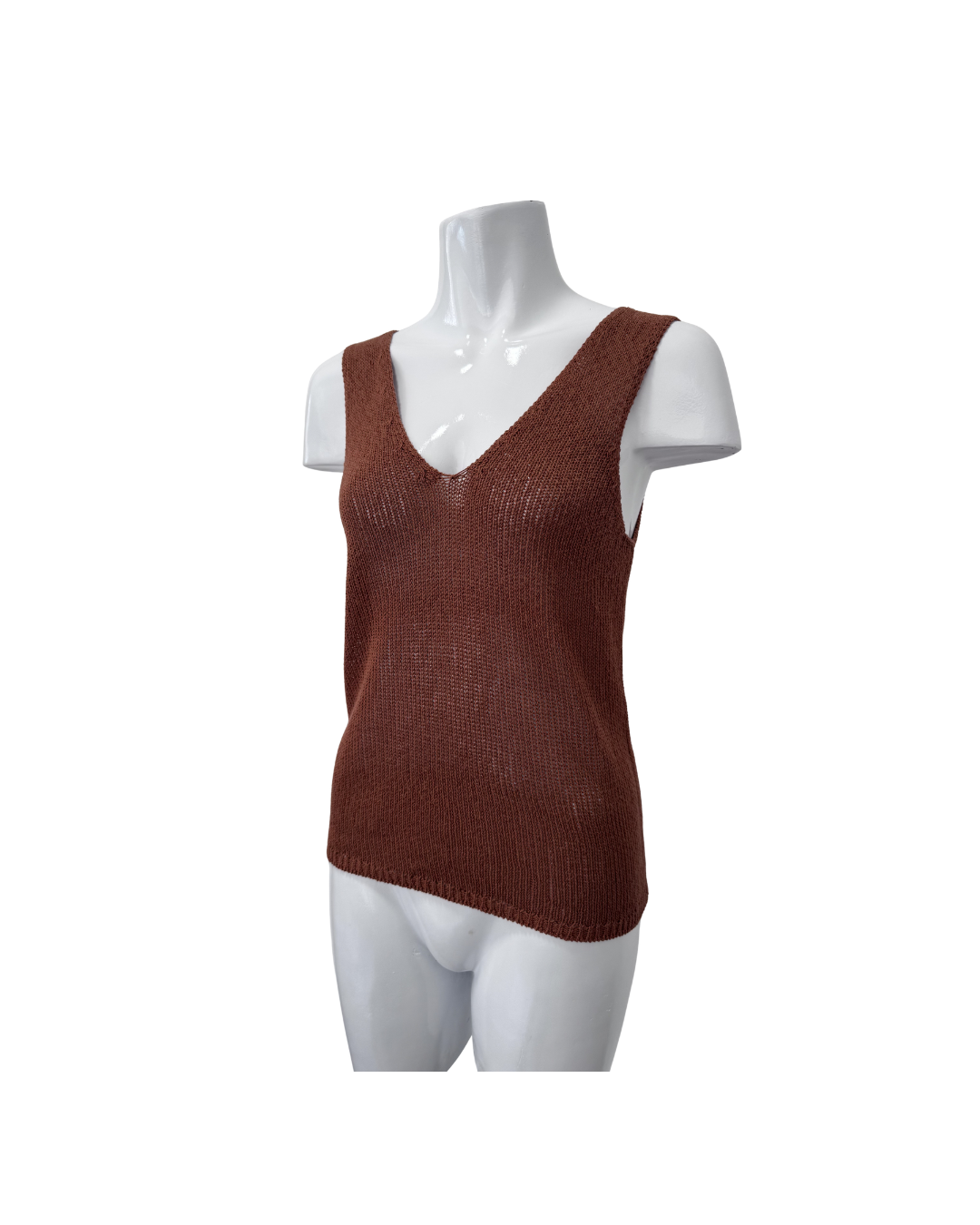 Top tejido sin mangas ladrillo - Zara