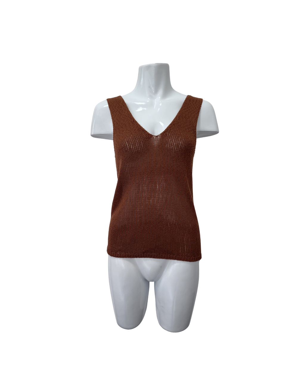 Top tejido sin mangas ladrillo - Zara