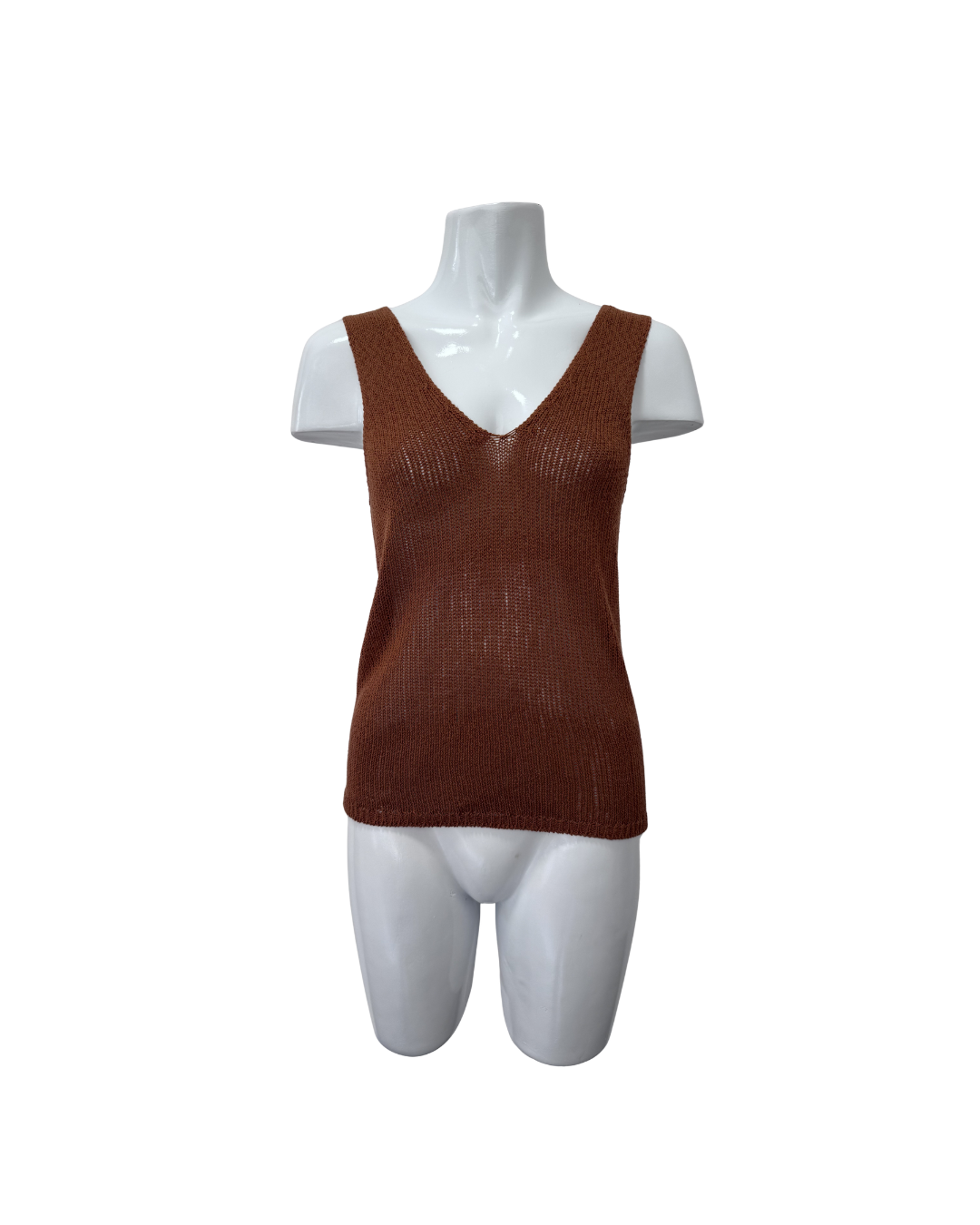 Top tejido sin mangas ladrillo - Zara