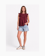Blusa manga corta de algodon vino - Levis