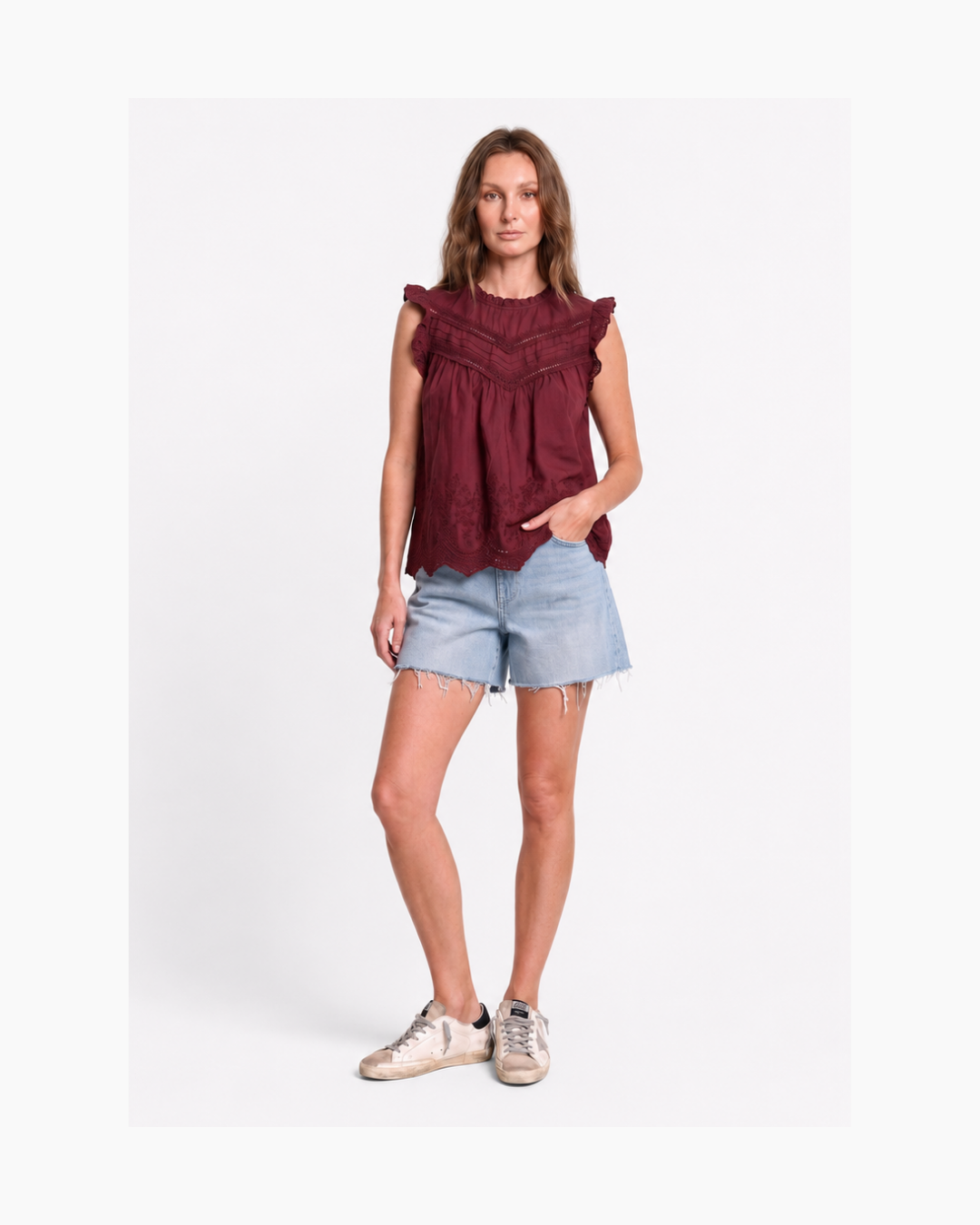 Blusa manga corta de algodon vino - Levis