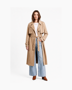 Gabardina de suede color beige - Minimal