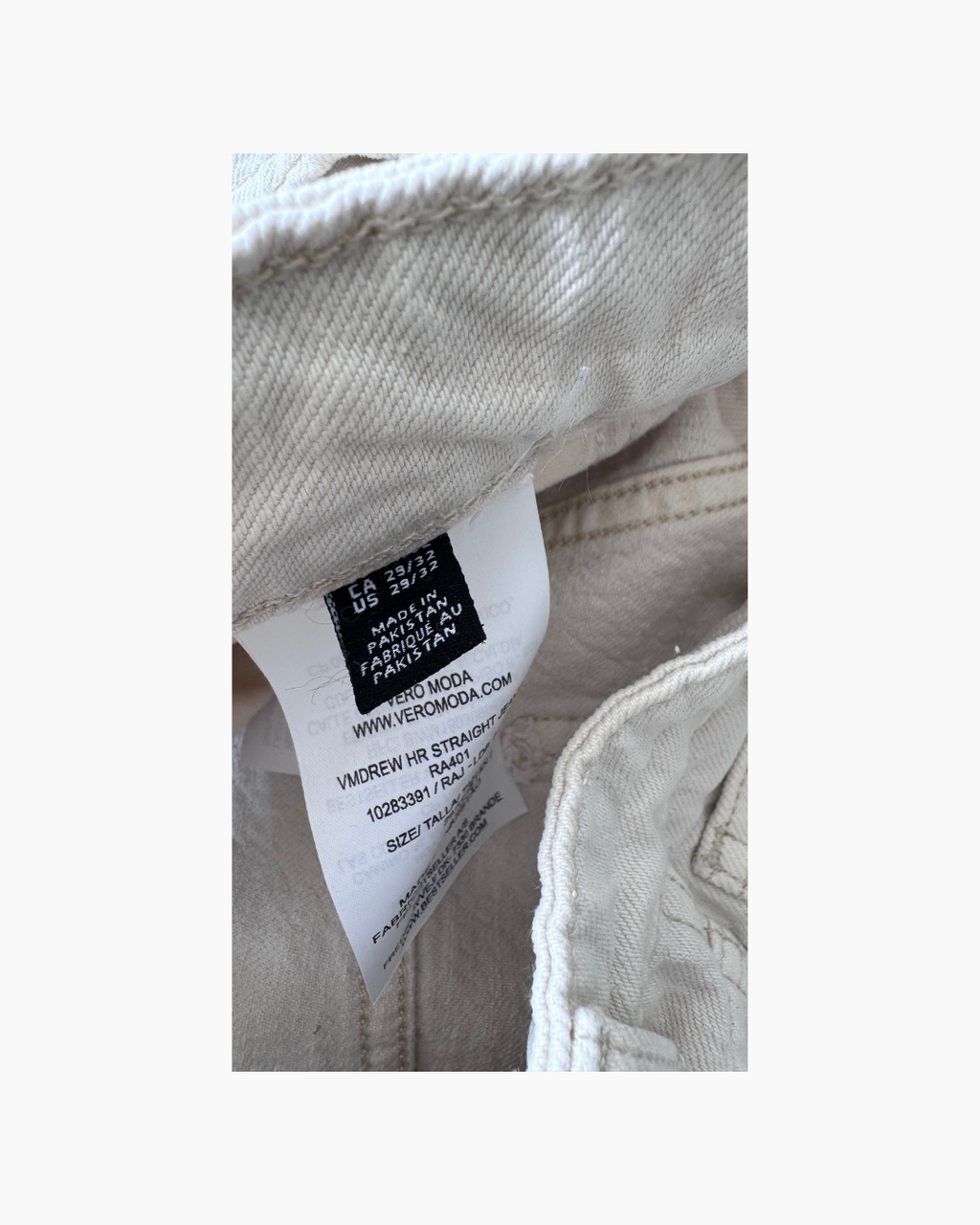 Pantalon denim beige - Vero Moda
