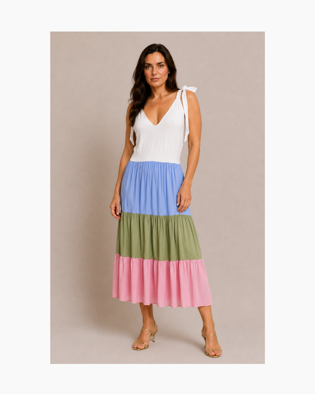 Maxivestido colorido de tirantes - TF by Fasce