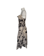 Vestido asimétrico mini hueso y negro - Something New