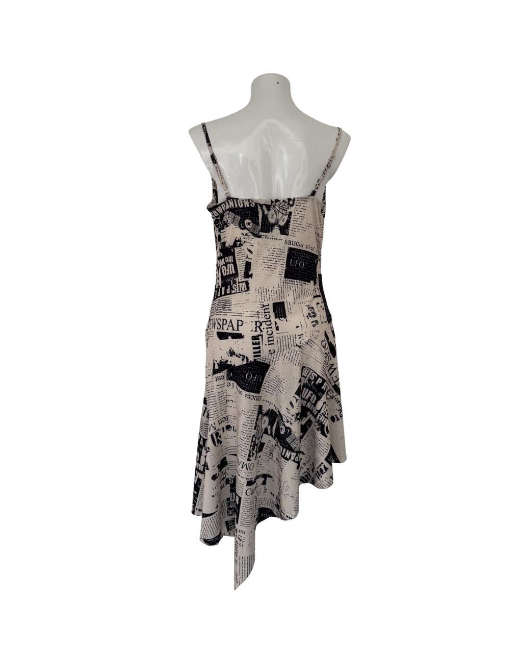 Vestido asimétrico mini hueso y negro - Something New