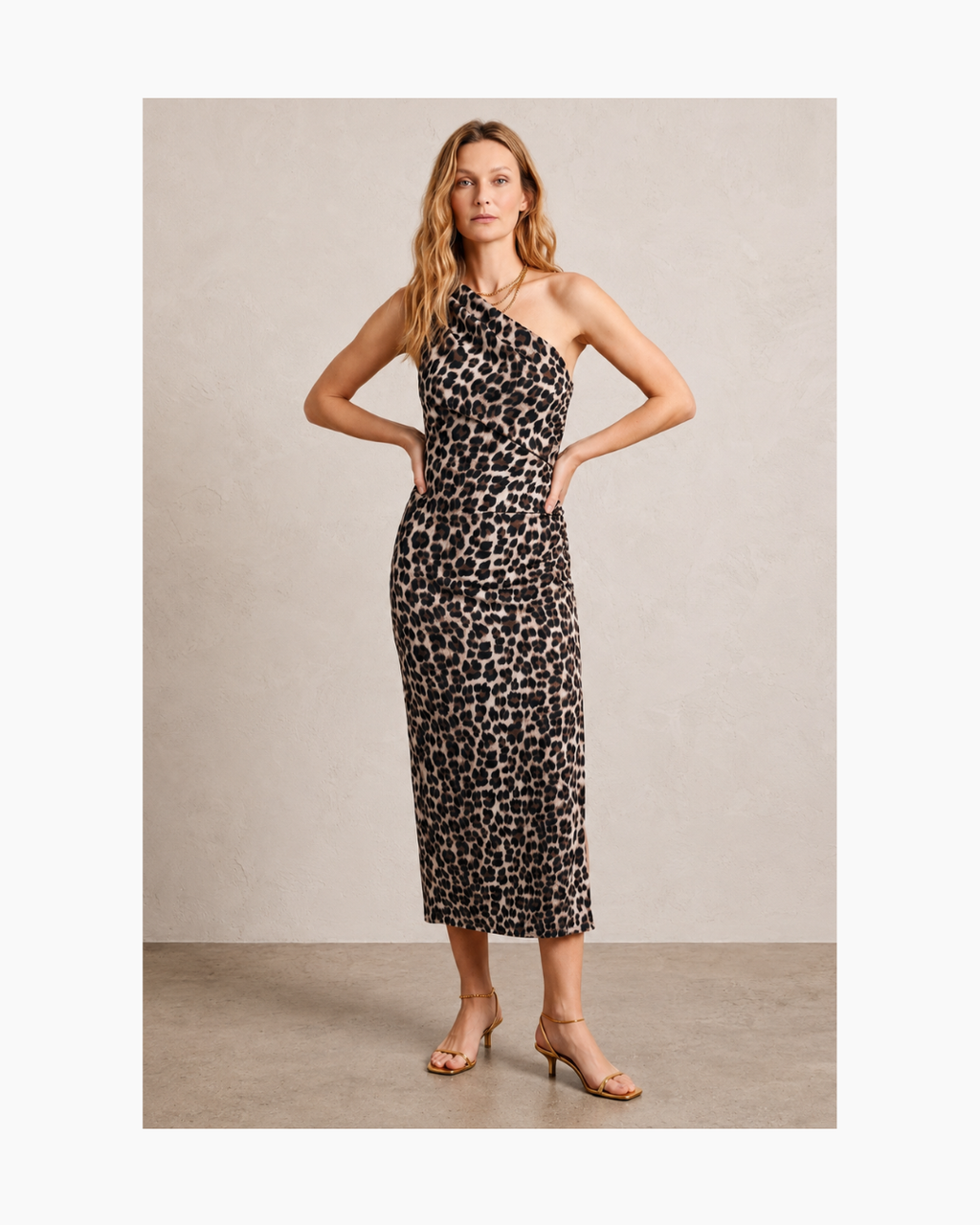Maxivestido asimetrico animal print - Mango