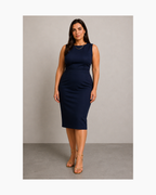 Vestido midi sin mangas azul - Warehouse