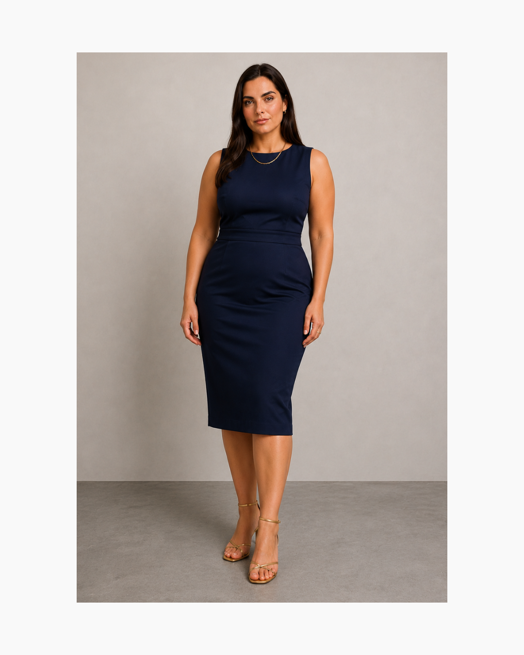 Vestido midi sin mangas azul - Warehouse