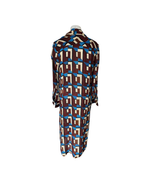 Vestido camisero azul y marron - Zara