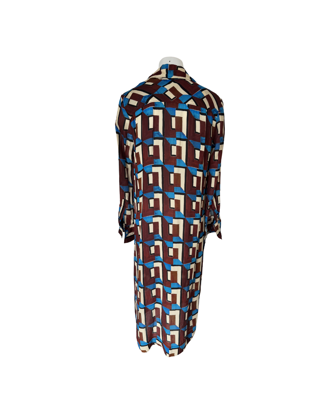 Vestido camisero azul y marron - Zara