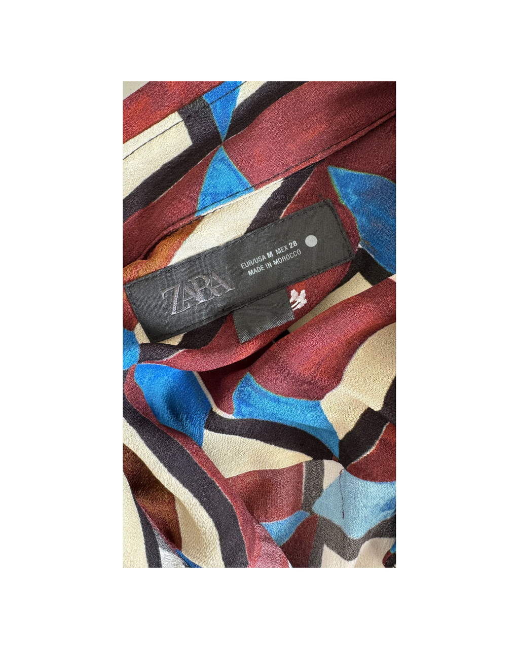 Vestido camisero azul y marron - Zara