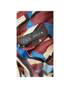 Vestido camisero azul y marron - Zara