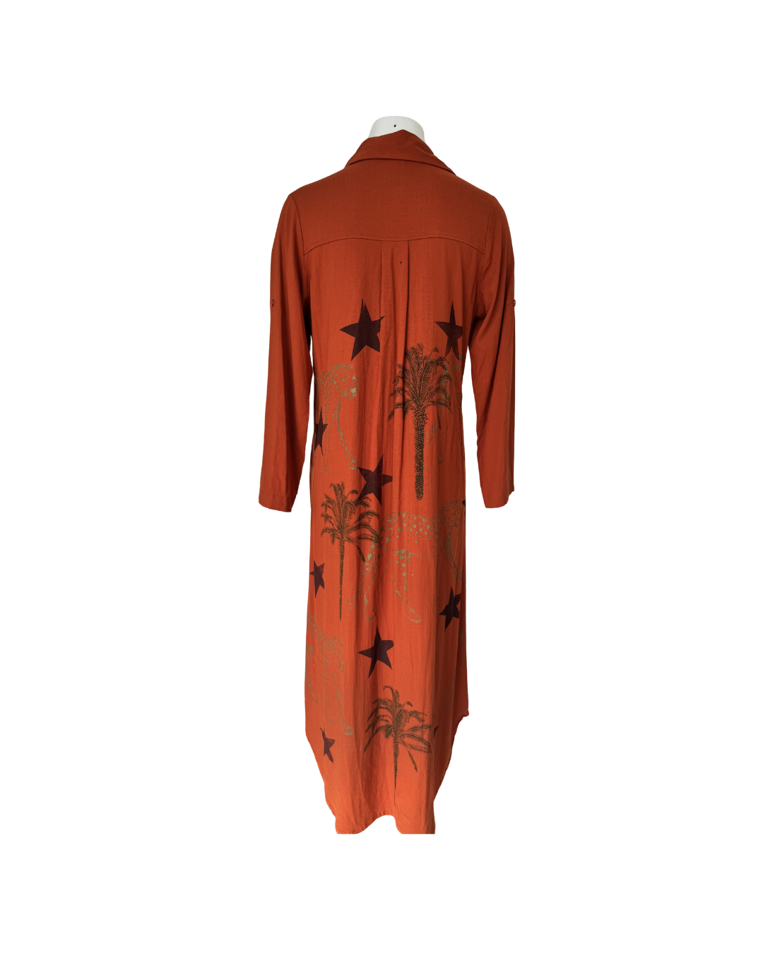 Vestido camisero naranja de lino - Gracia