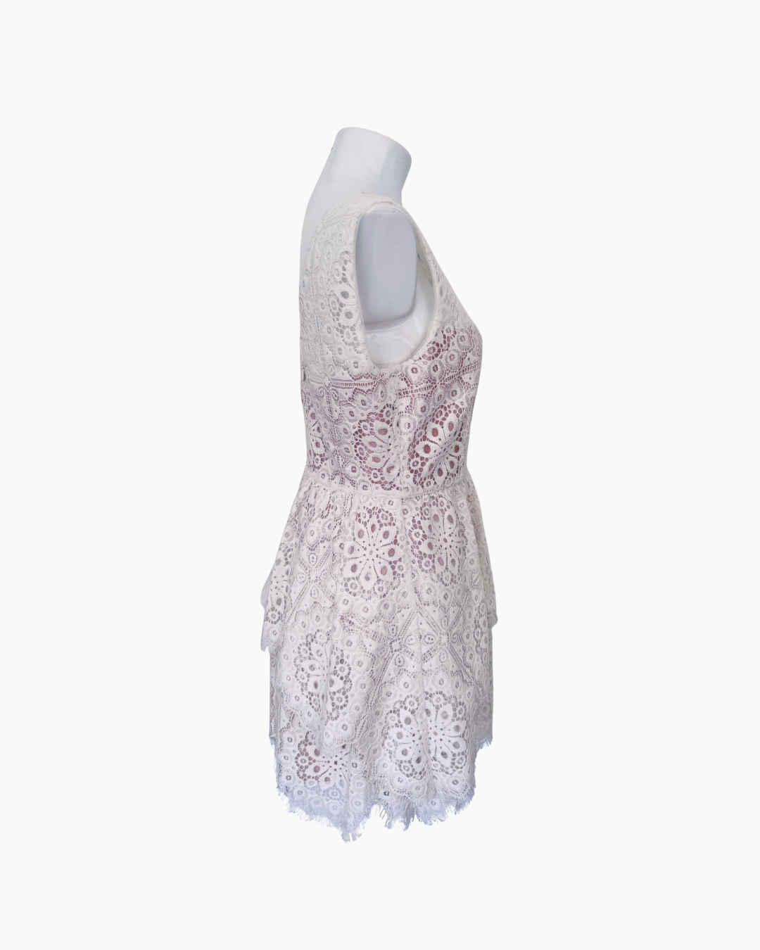 Vestido encaje sin mangas blanco - BCBG