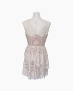 Vestido encaje sin mangas blanco - BCBG