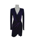 Vestido cruzado corto terciopelo morado - Mango