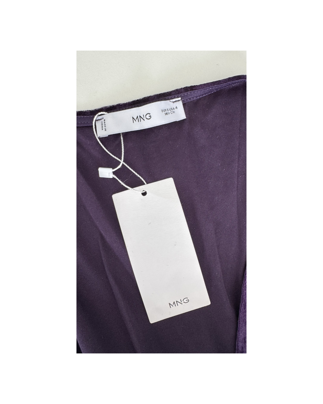 Vestido cruzado corto terciopelo morado - Mango