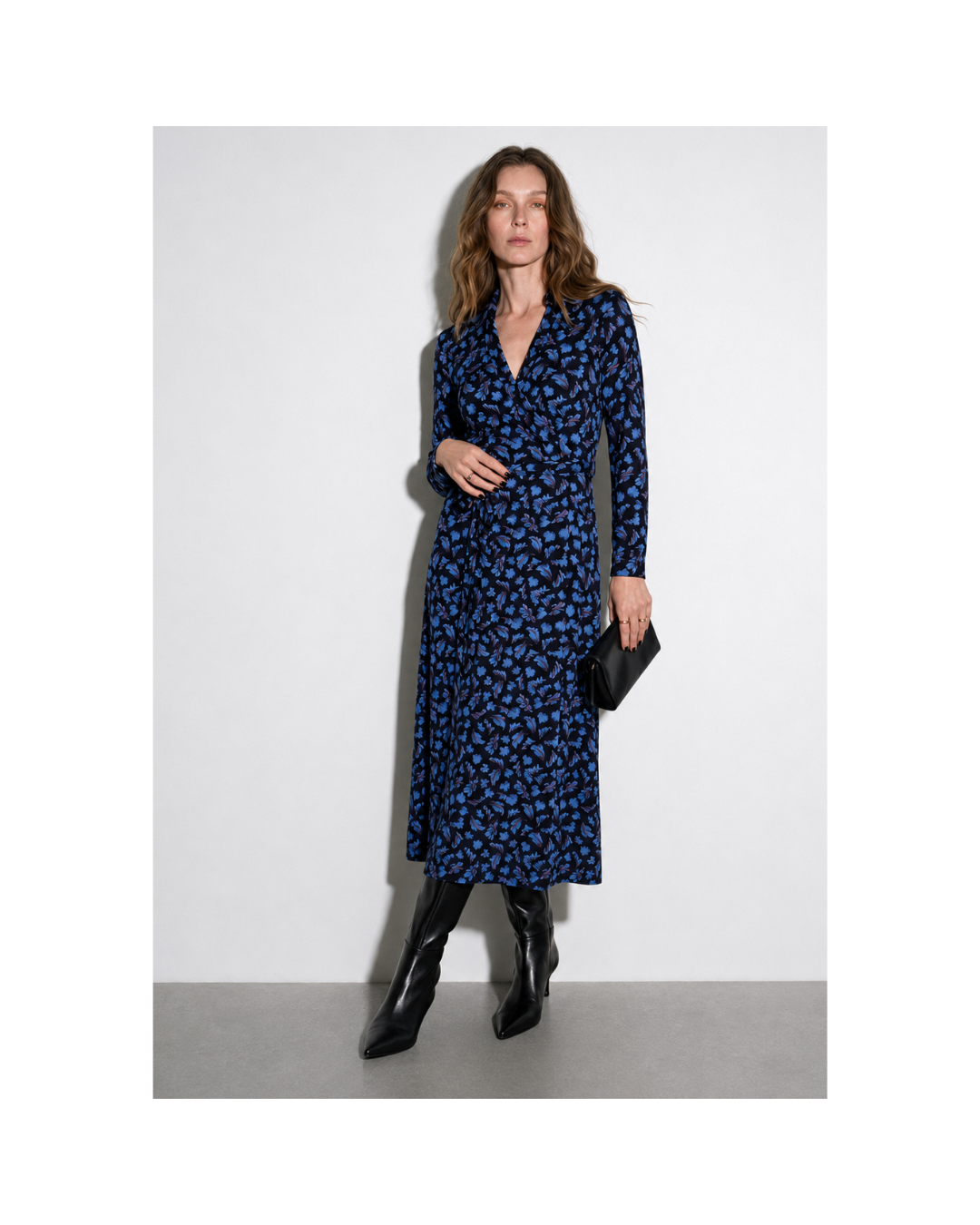 Vestido envolvente azul - DVF