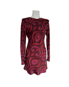Vestido estampado corto guinda - Mango