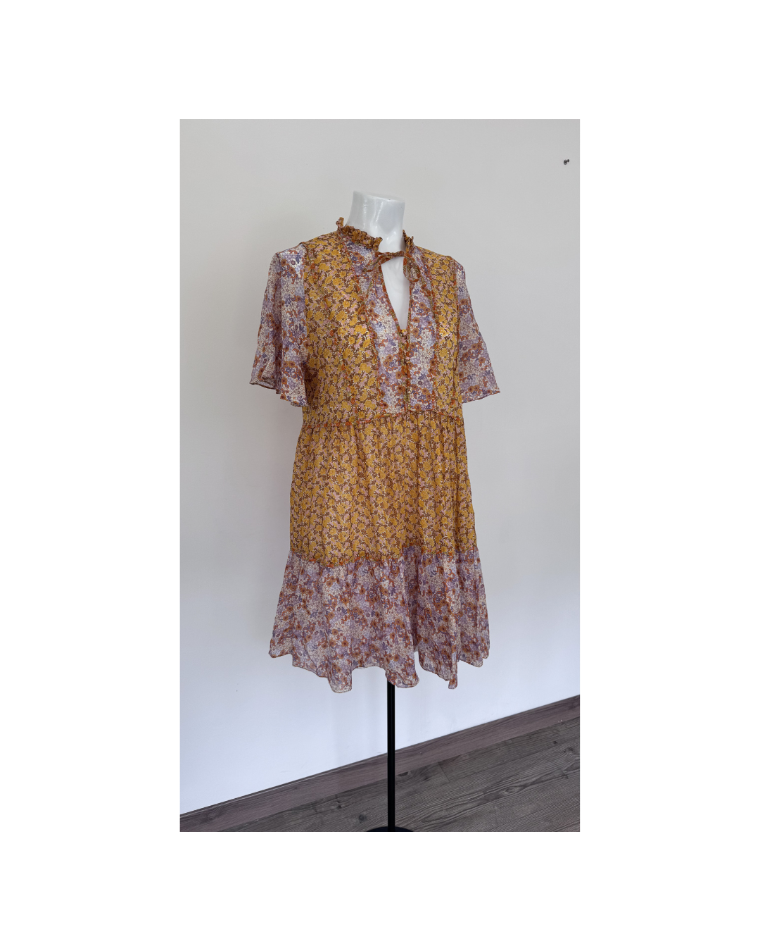 Vestido fluido mini amarillo - Maje