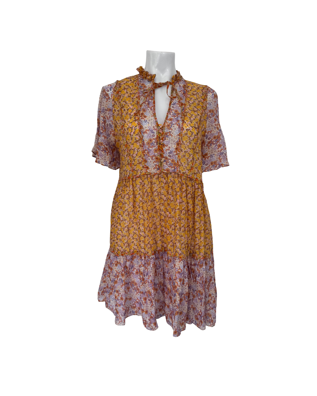 Vestido fluido mini amarillo - Maje