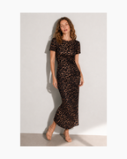 Maxivestido leopardo detalles fruncidos - Mango