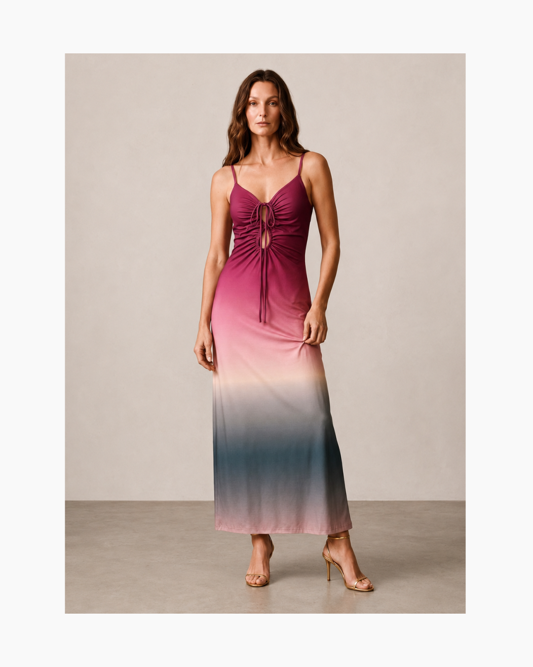 Maxivestido de lycra con tirantes - Sabz