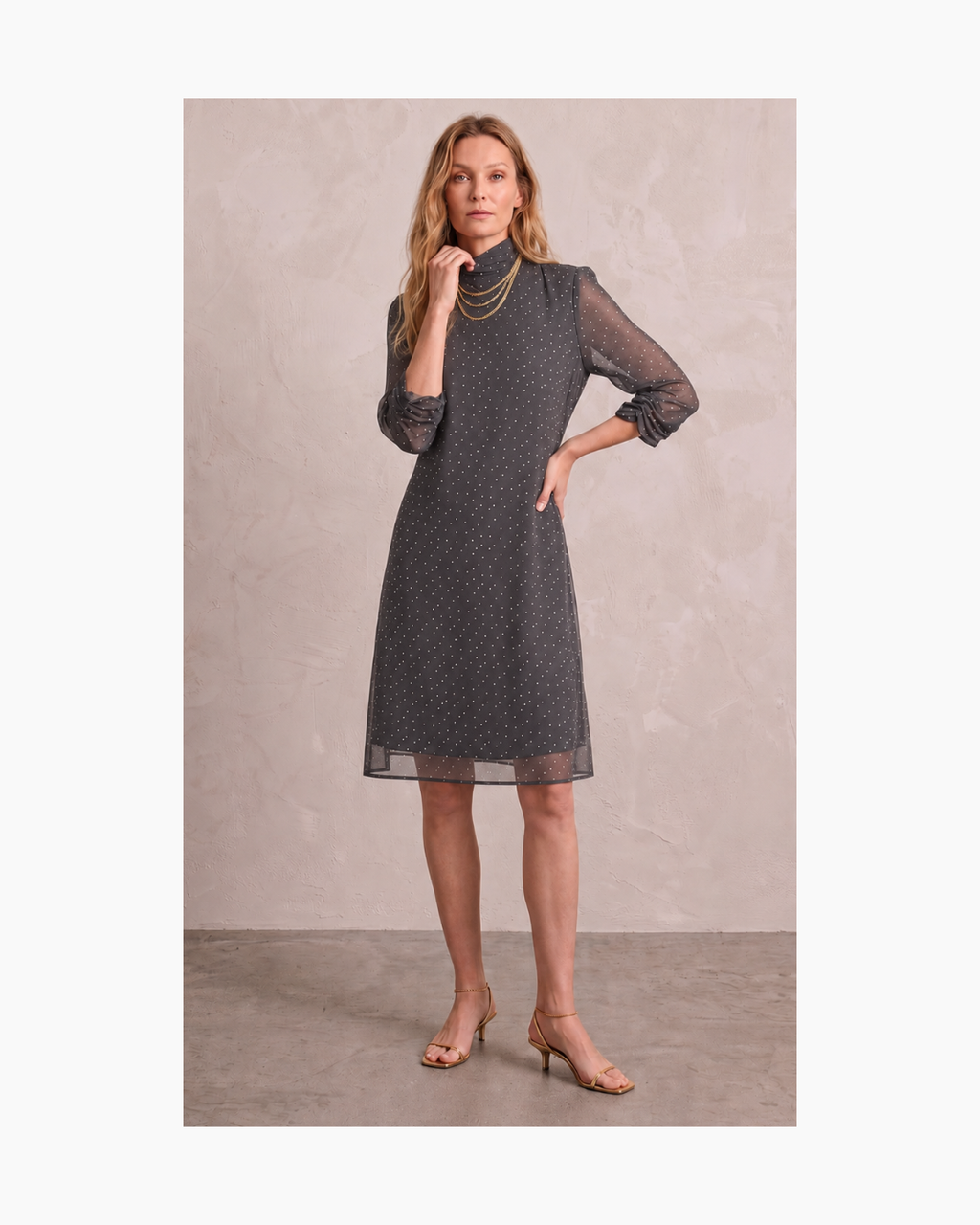 Vestido gasa gris - Sumy Kujon