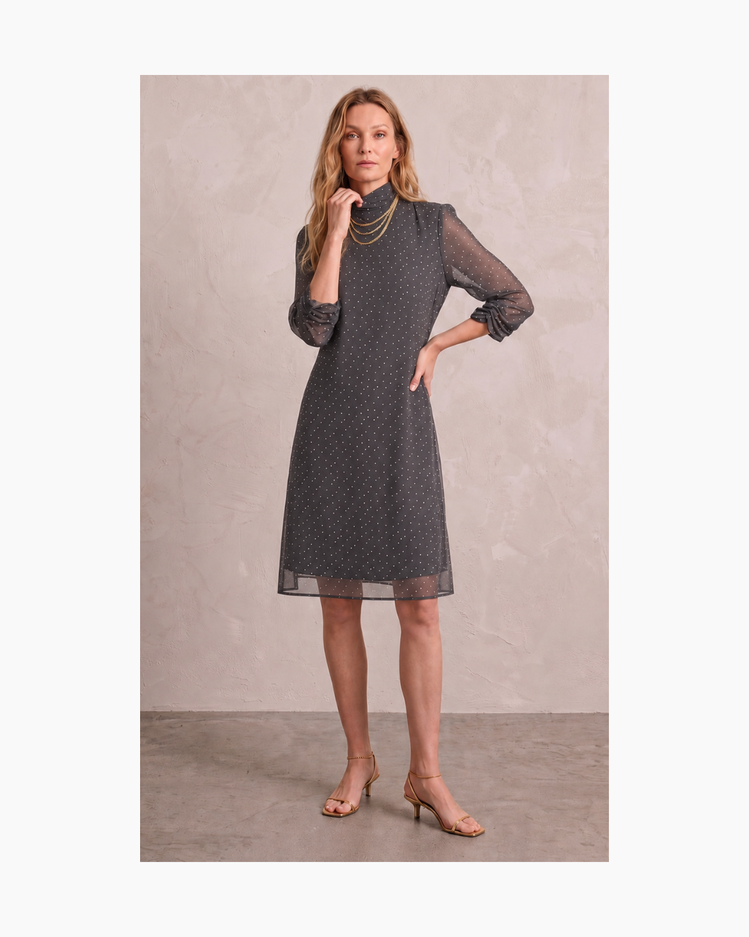 Vestido gasa gris - Sumy Kujon