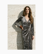 Vestido midi nudo terciopelo verde - Mango