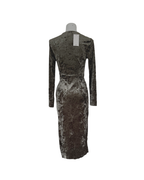 Vestido midi nudo terciopelo verde - Mango