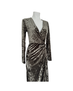Vestido midi nudo terciopelo verde - Mango
